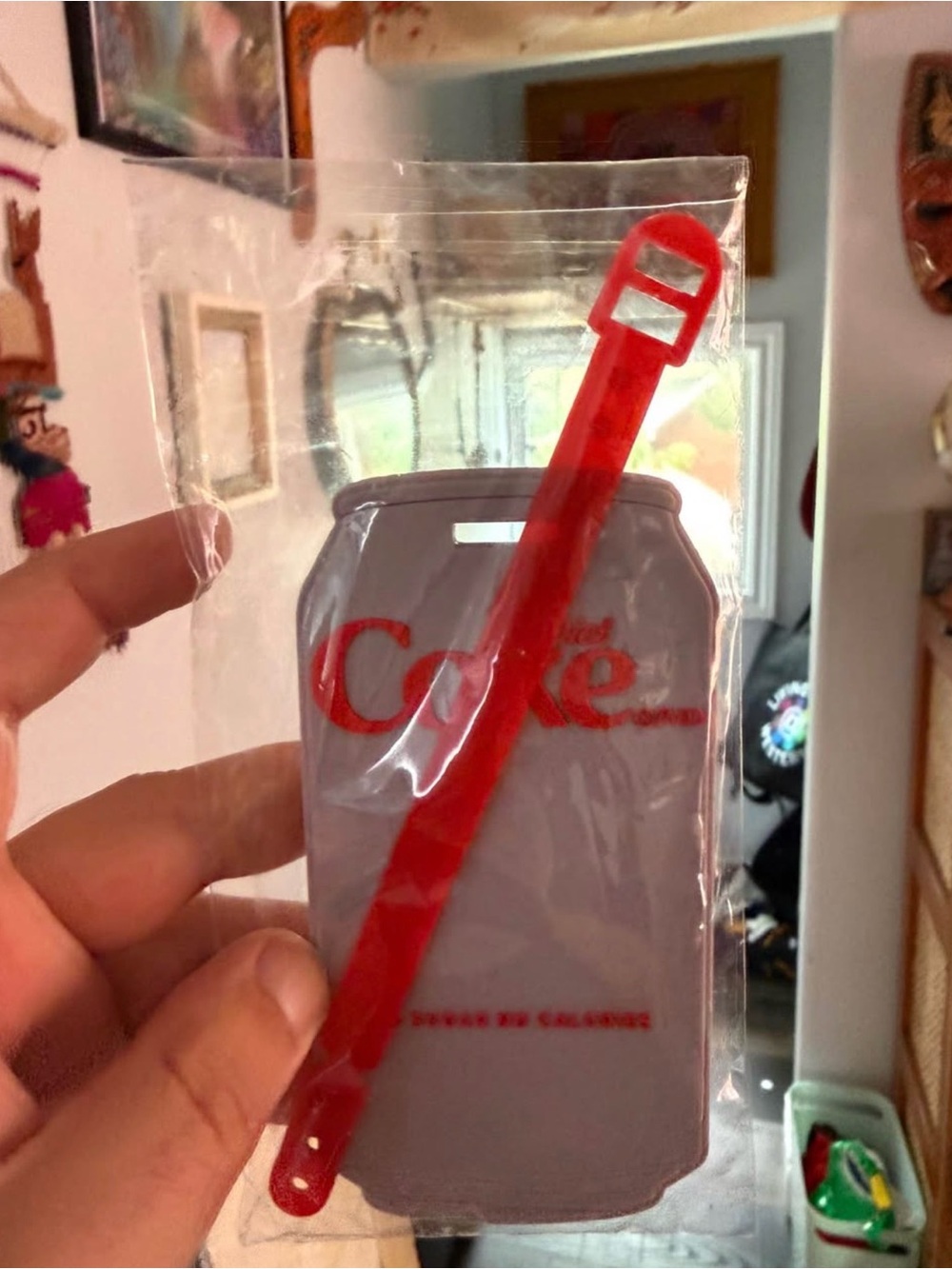 Diet Coke Can Silicone luggage tag - Red & Gray